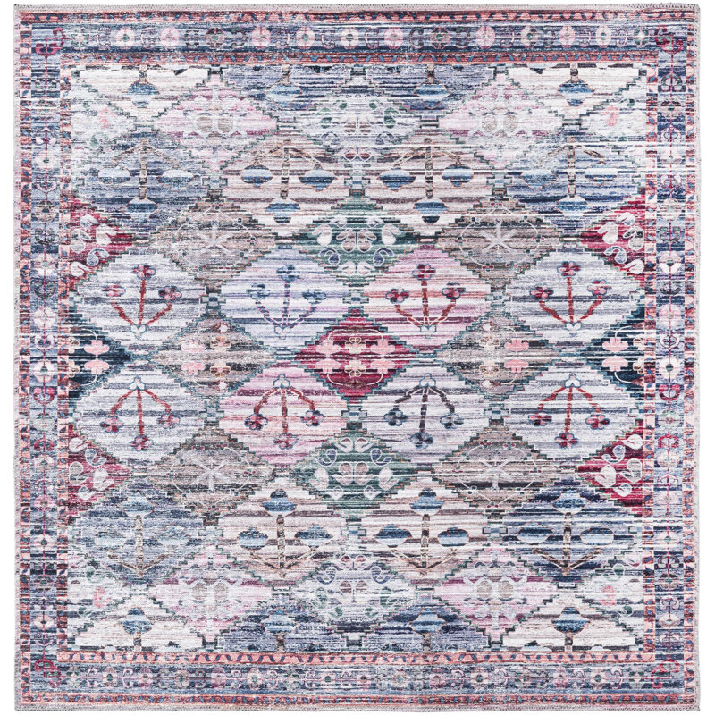 Hazlett Chenille Geometric Indoor Rug, Square 5'3"