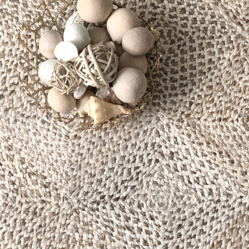 Handmade Natural Jute Trellis Braided Rectangular Area Rug 10' x 14'