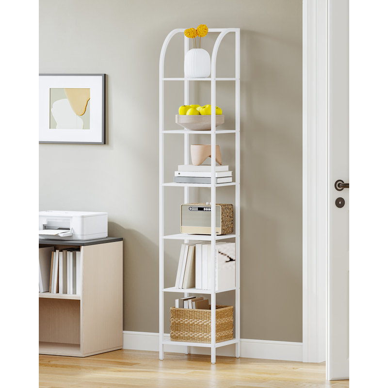 182.5cm H x 30cm W Bookcase, (6 Shelves) 182.5cm. H x 30cm. W x 30cm. D, White