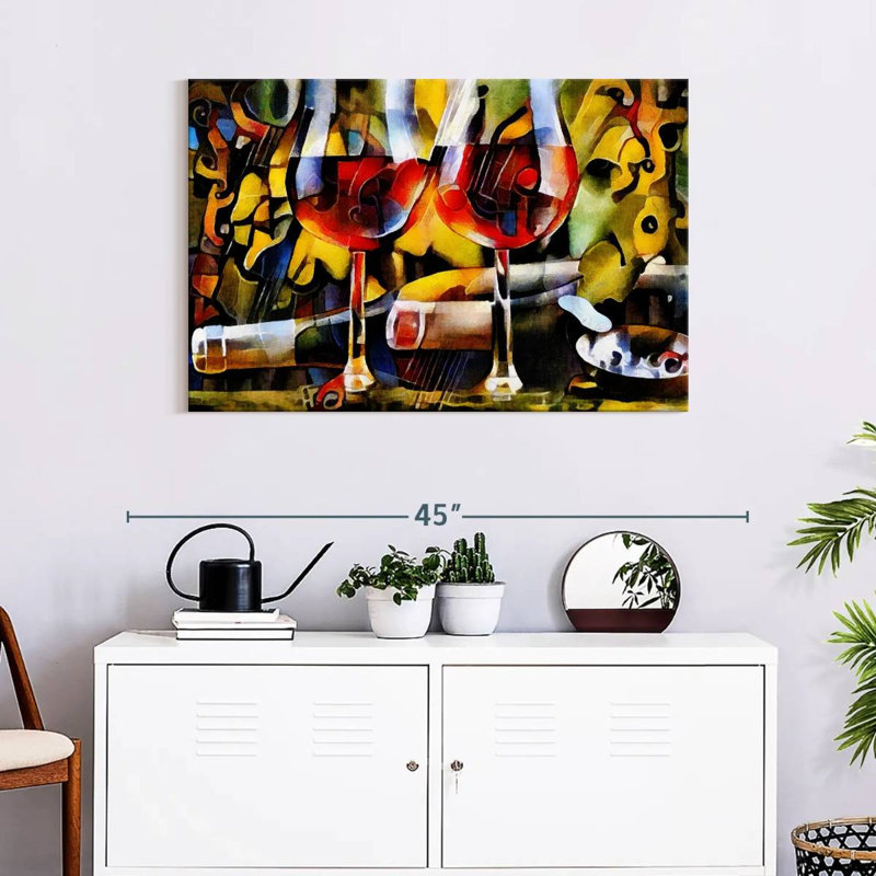 Vin sur toile, H 24 po x l 36 po x P 1,25 po