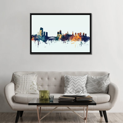 " Leeds, England, United Kingdom On Blue " by Michael Tompsett