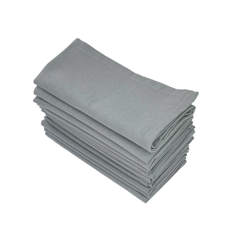 Serviette carrée 100% coton Taoran, gris