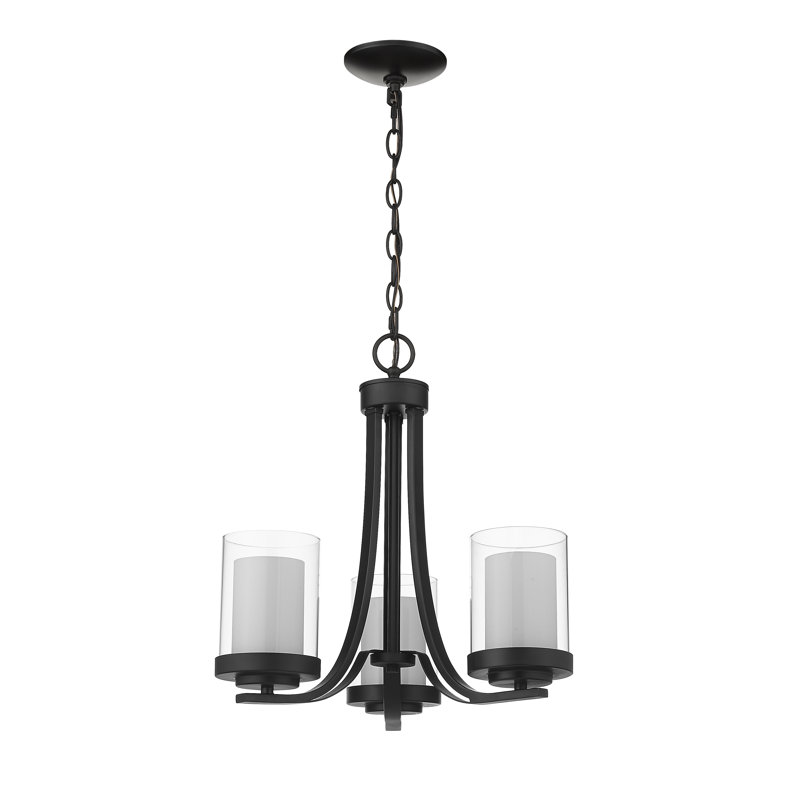 Arie 3-Light Steel Dimmable Chandelier, Matte Black
