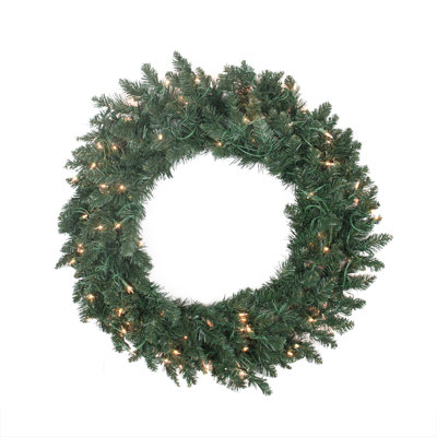 Couronne de Noël artificielle pré-éclairée en pin - 30 po