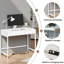 Bureau de charge 40 po avec 2 prises et 2 ports USB - Bureau d'ordinateur / coiffeuse à 2 tiroirs-439639763