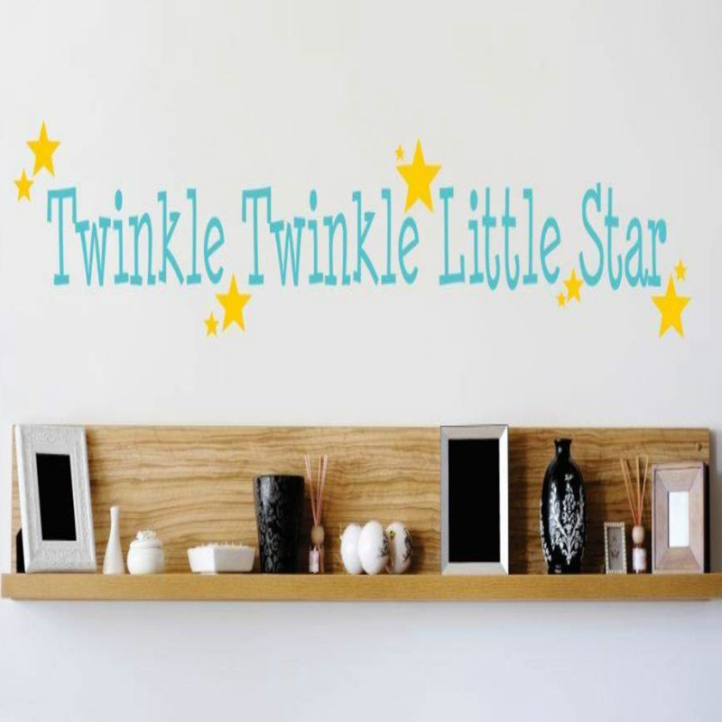 Décalcomanie murale little star twinkle twinkle, Jaune, H 10 po x l 40 po x P 0,16 po
