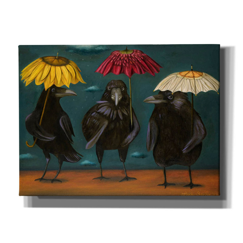 " Ravens Rain " by Leah Saulnier, 12" H x 16" W x 0.75" D