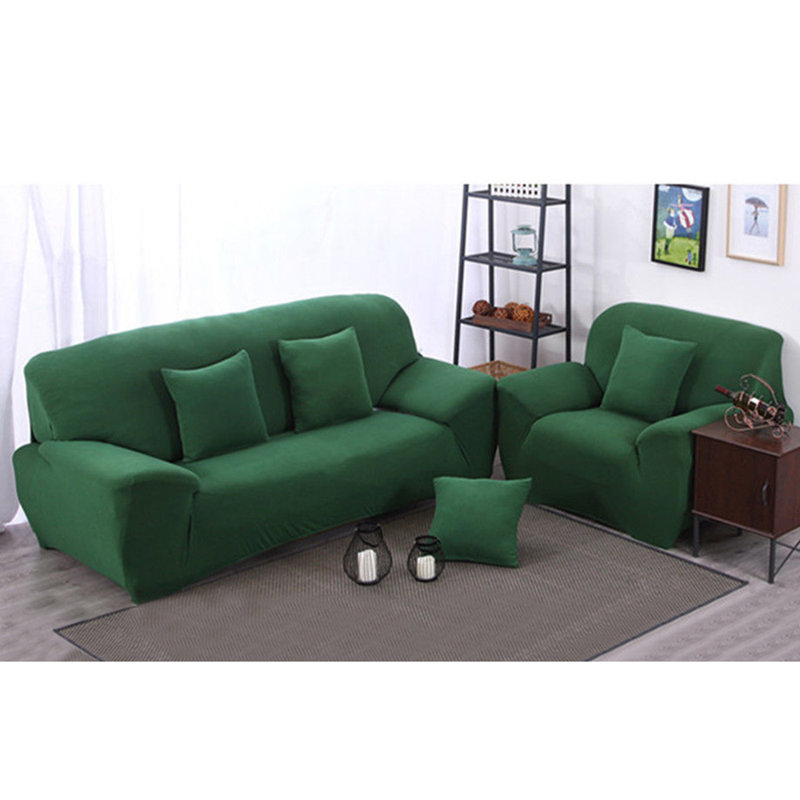 Housse pour canapé extensible 3 places, H 45 po x l 90 po x P 30 po, Mélange de polyester vert foncé