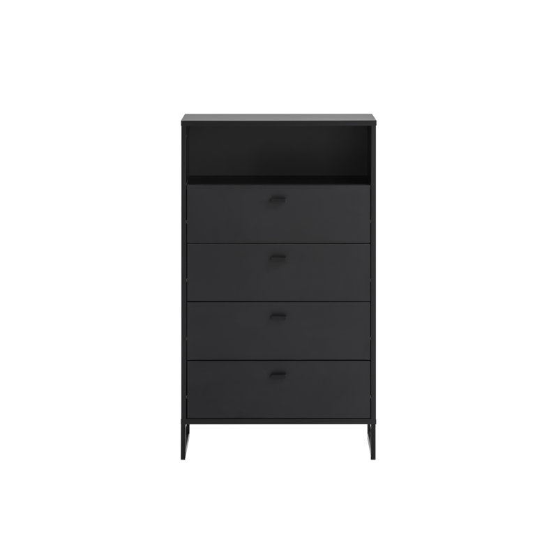 Jaelys 4 Drawer Mini Chest, Black