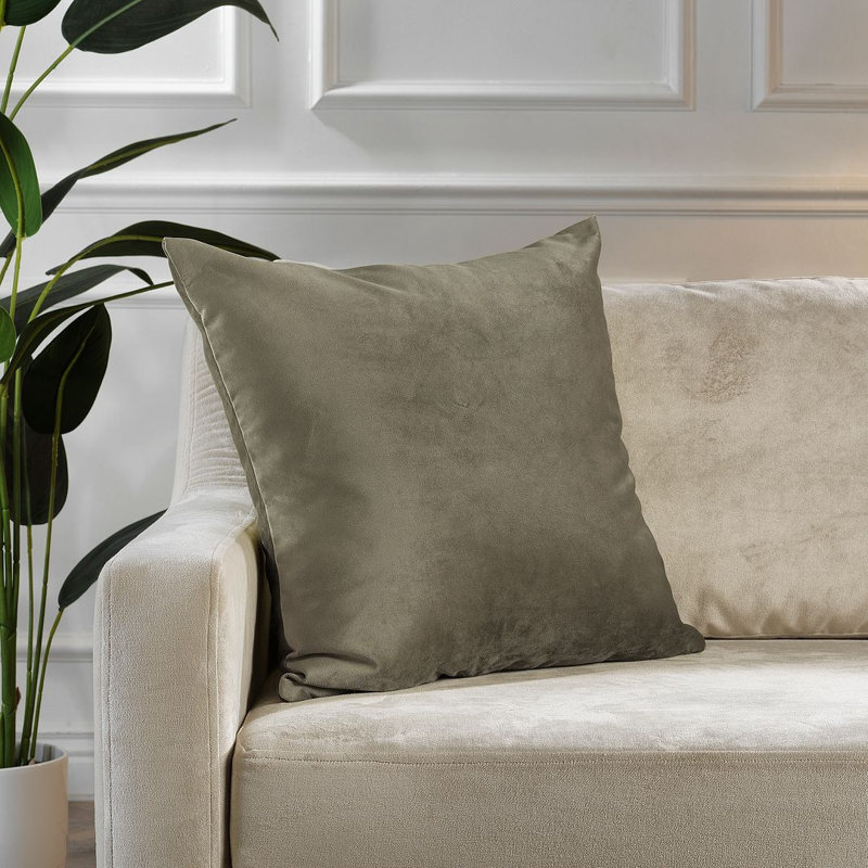 Matte Velvet Cushion Cover - 1 Pc, 56cm x 56cm, Khaki