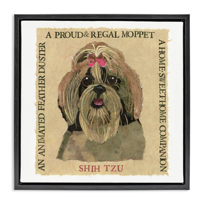 «Fun Shih Tzu Pet», art mural encadré flottant par Nancy Overton
