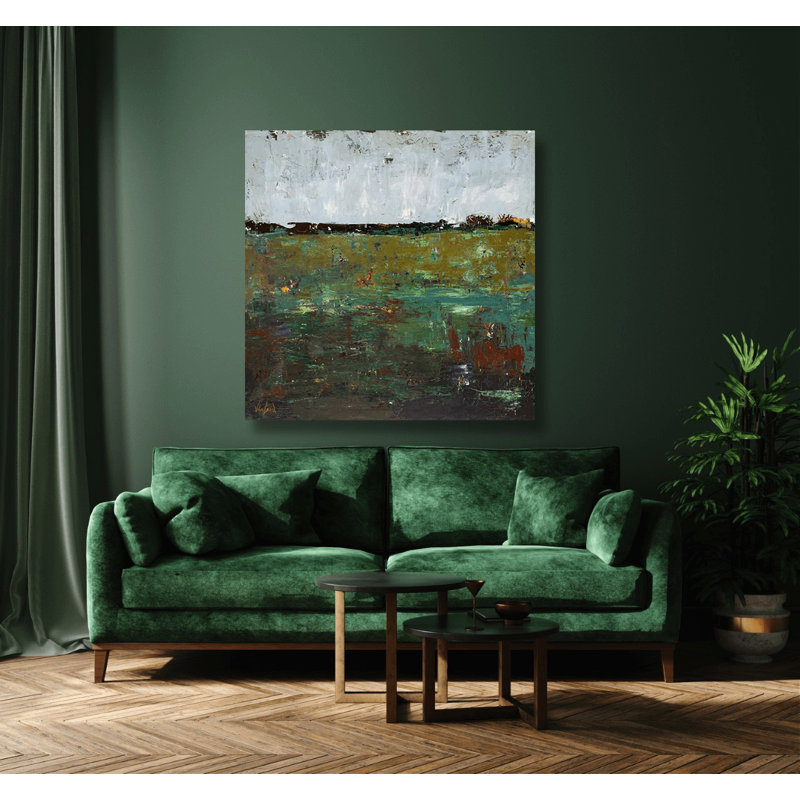 Lily Pond By John Beard - Artist Enhanced Canvas Print Print by John Beard, Black Framed Canvas, 20" H x 20" W x 1.75" D
