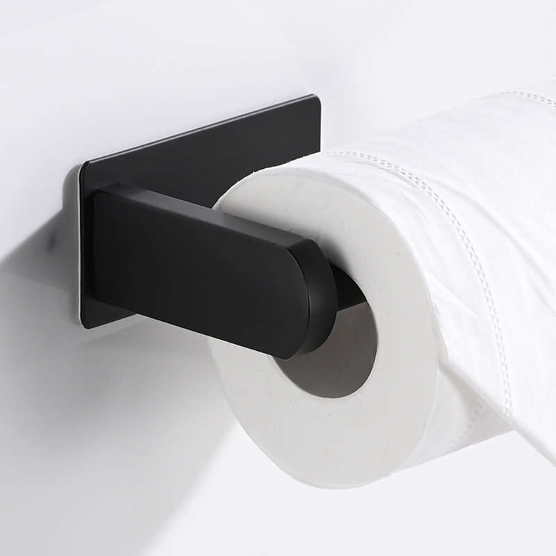 Porte-papier hygiénique mural autocollant, Noir mat
