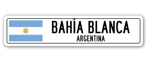 Plaque de rue en aluminium Brinton Bahoa Blanca, Argentine, H 4 po x l 18 po x P 1 po