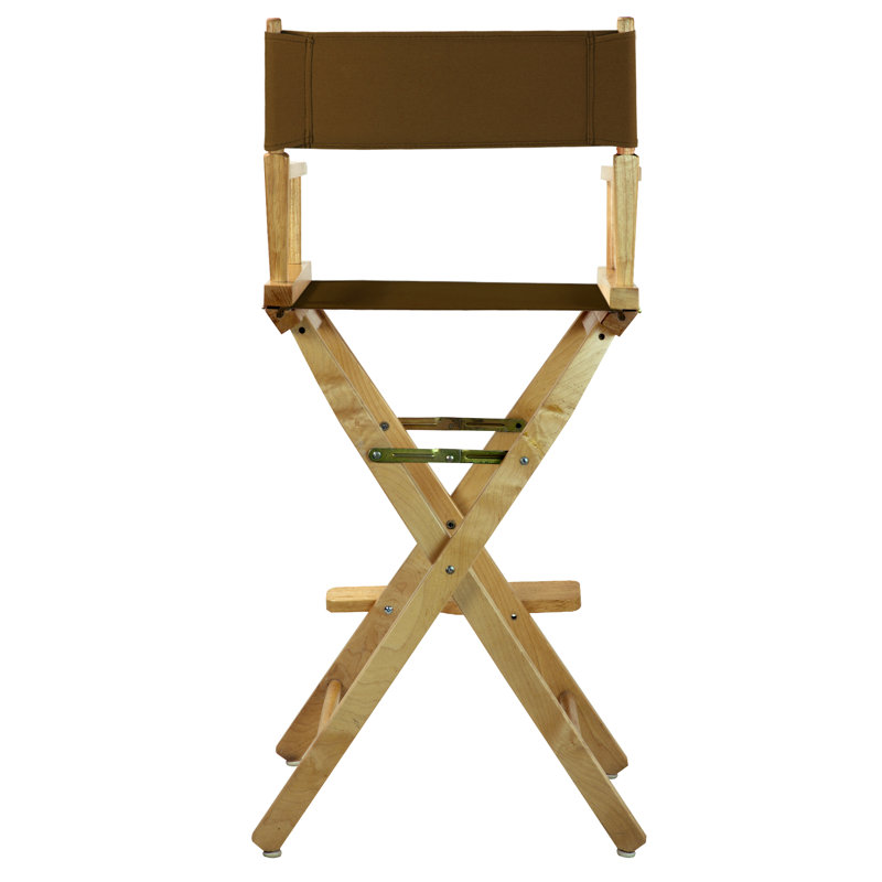 30" Folding Director Chair with Canvas, Natural, Brown