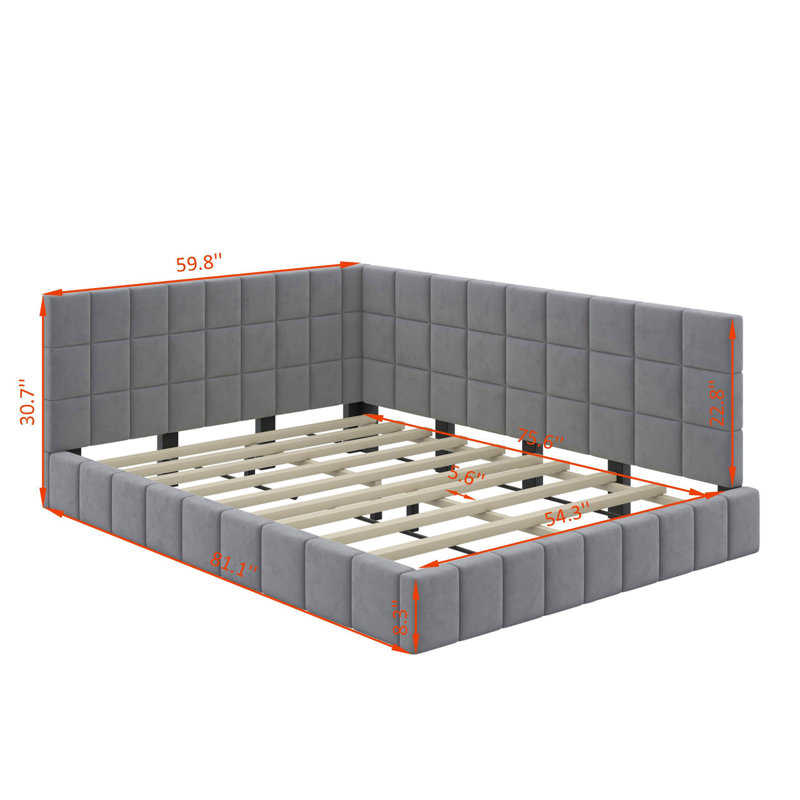 Full Size Upholstered Daybed/Sofa Bed Frame
