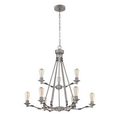 Lustre à niveaux 9 lumières façon bougie style bougie