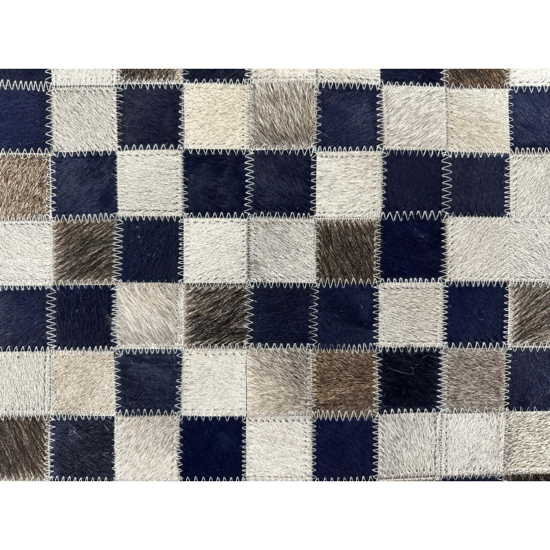 Tapis en cuir de vache Juwairia, Rectangle 5 pi x 7 pi