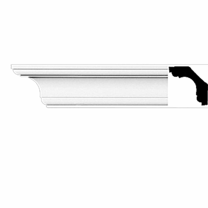 Primed White Urethane Crown Molding 94" L
