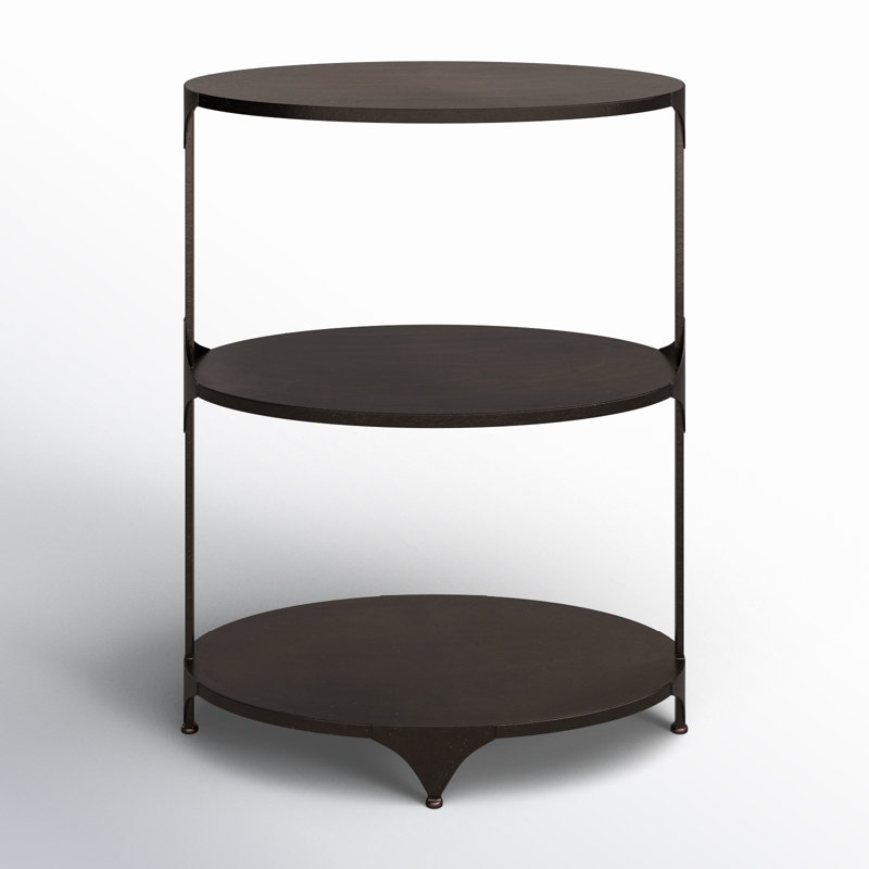 Neubauer Oval Metal End Table, Black