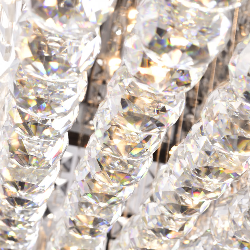Lustre cylindrique unique à 5 lumières avec détails en cristal Daryn, Brun / Noir