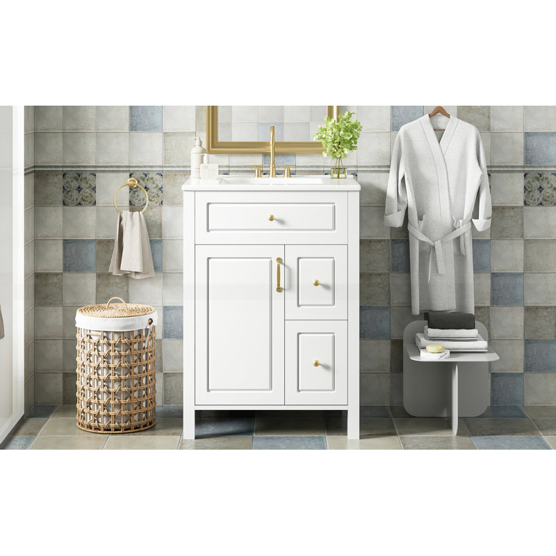 24-Inch Bathroom Vanity with Ceramic Sink