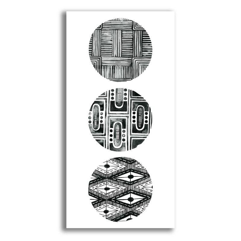Motif tribal IV, impression sans cadre, H 24 po x l 12 po x P 0,2 po