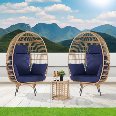 2 - Person Patio Dining Set with Round Table , Cushions Included