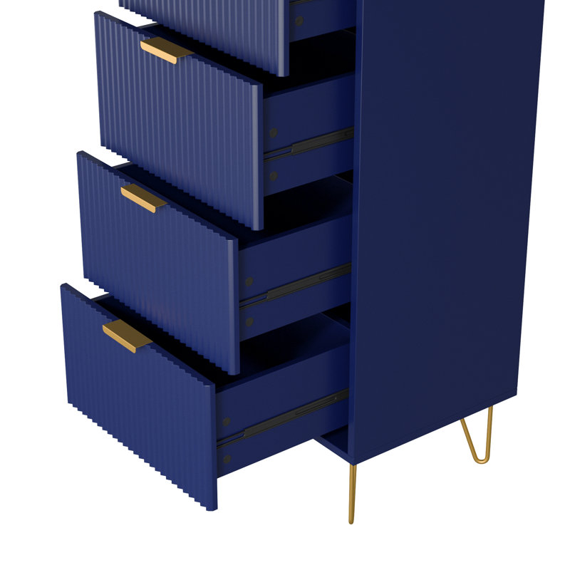 Commode 6 tiroirs Scannell, Bleu