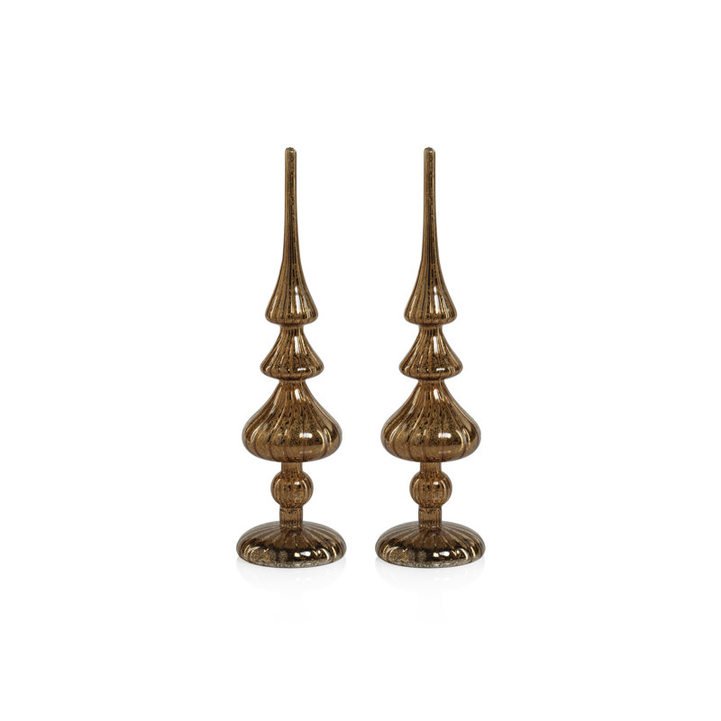 Embouts de table à DEL, ensemble de 2, Or antique