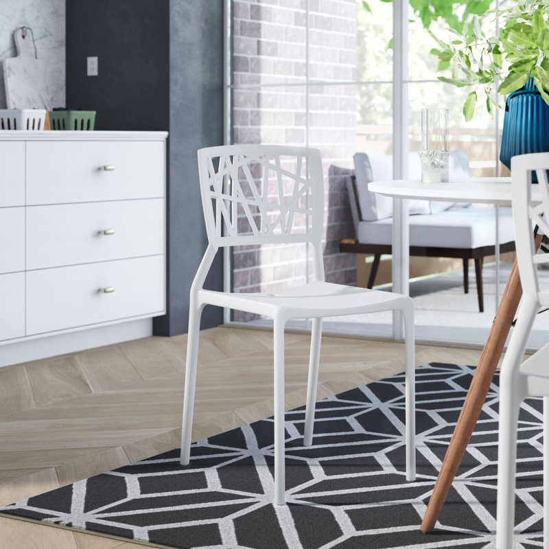 Astro Modern White Polypropylene Side Chair