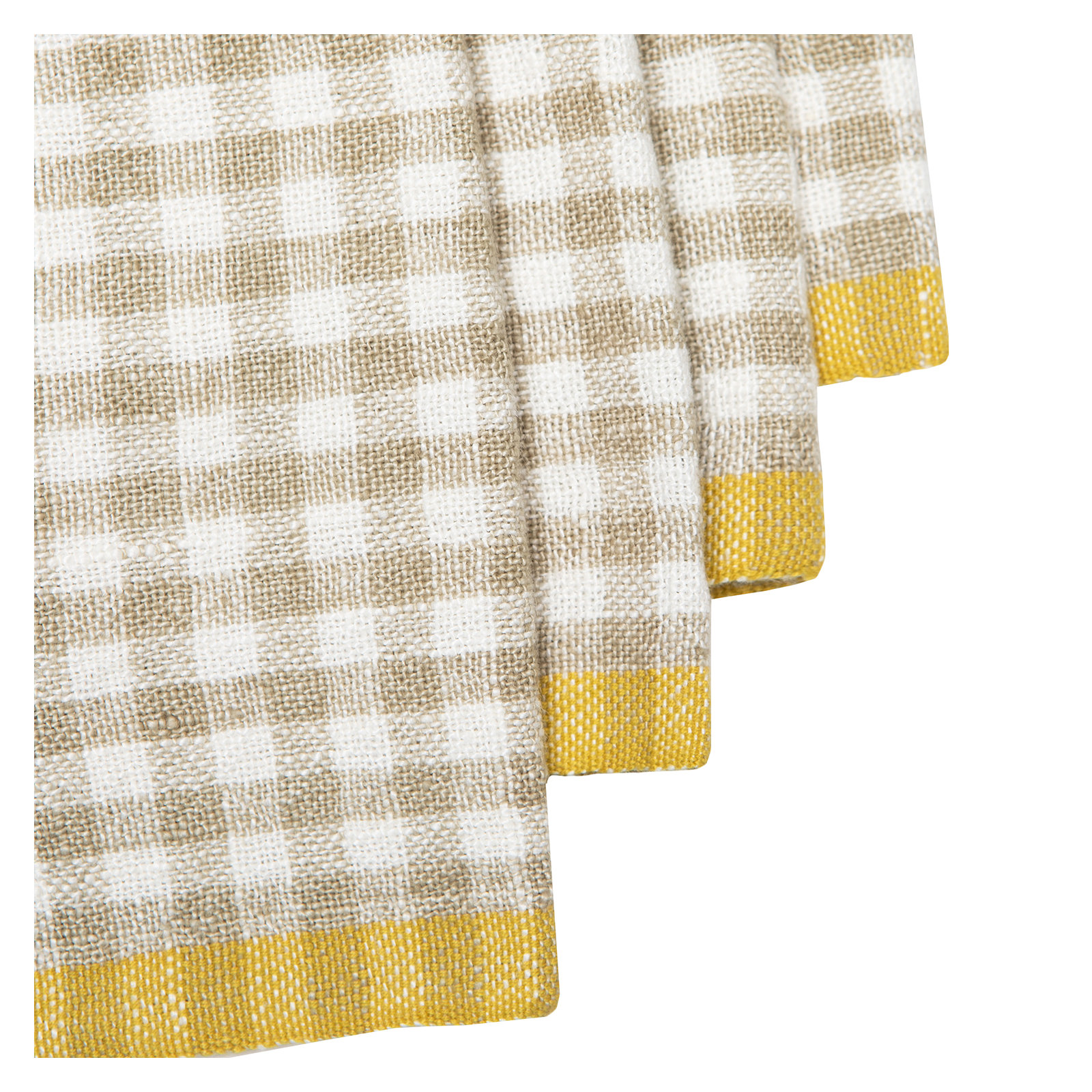 Blockton 20" Linen Napkin, Natural/Dijon