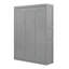 Lit escamotable double pleine grandeur avec tablettes, gris