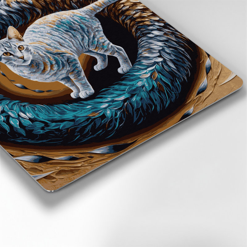 Chats, Oregon Rex, art mural en métal brun, H 12 po x l 12 po
