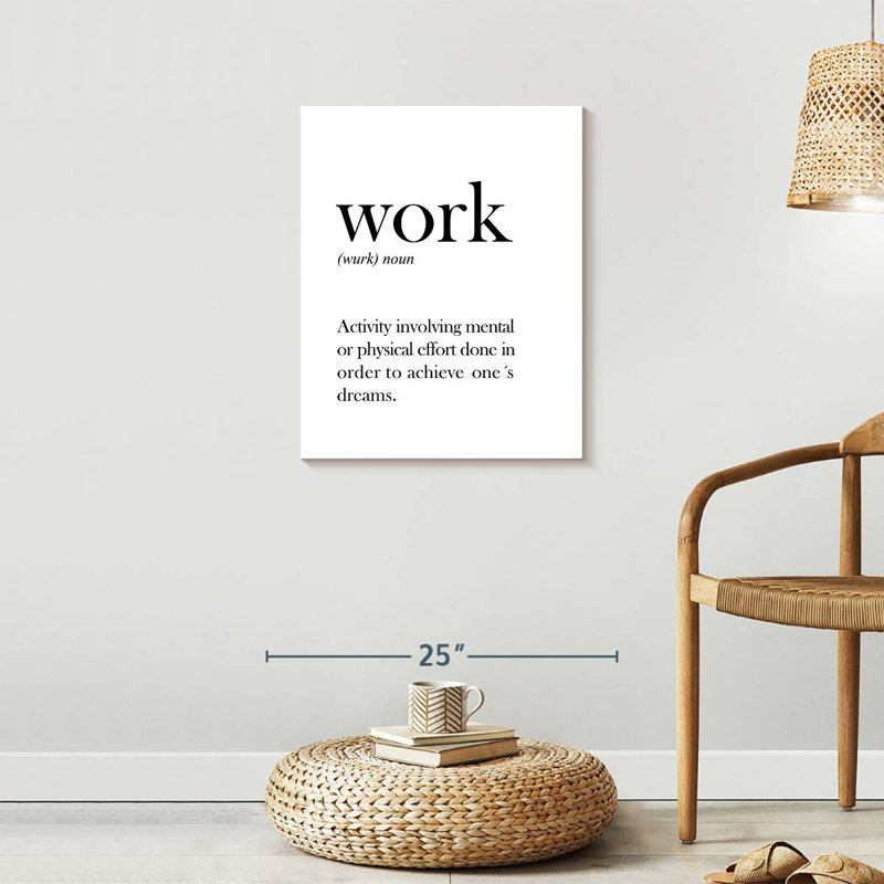 " Work Definition " Print, 25" H x 20" W x 1.25" D