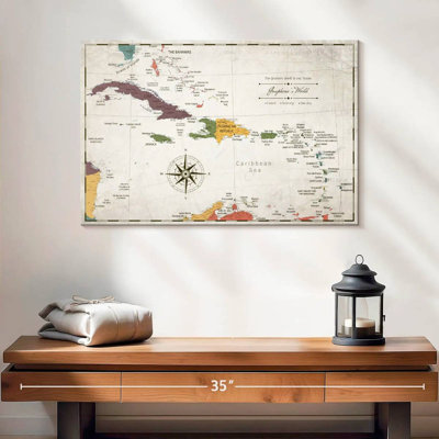 Personalized Home I Push Pin Caribbean Map