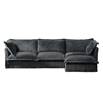 Canapé modulaire en L avec repose-pieds convertible
