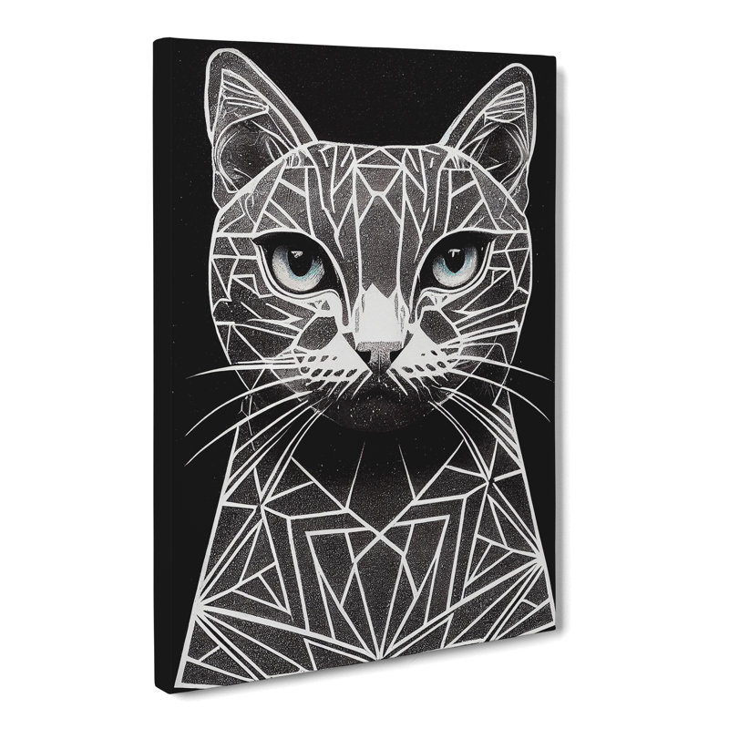 Cat Geometric - Wrapped Canvas, 50cm H x 35cm W x 3cm D