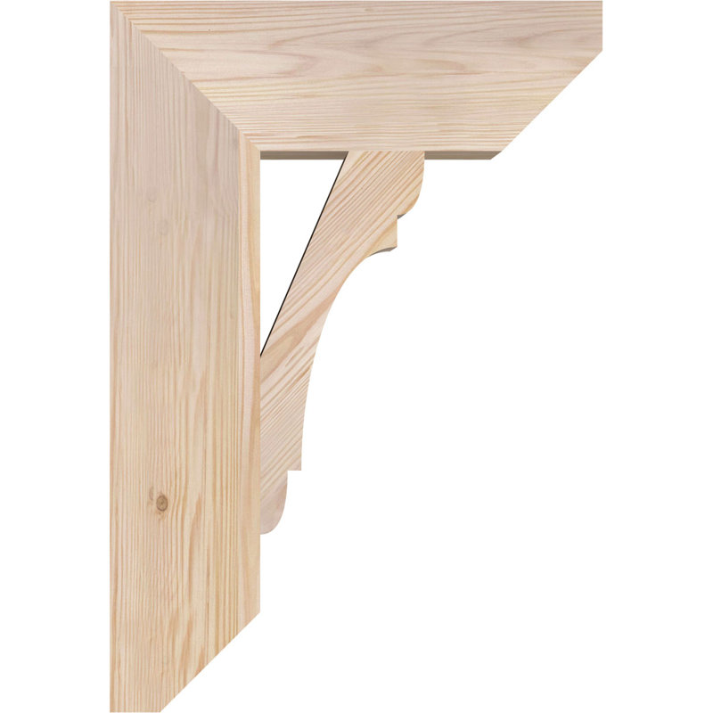 Support en bois / corbeau, Douglas (lisse), H 26 po x l 5,5 po x P 18 po