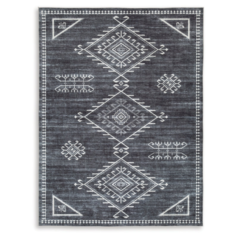 Caniesha Washable Geometric Indoor Rug, Rectangle 5' x 7'