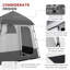 Tente de douche, abri intime pour le camping, vestiaire avec 2 chambres, sac de douche, plancher et sac de transport, gris foncé-98211080-98211081