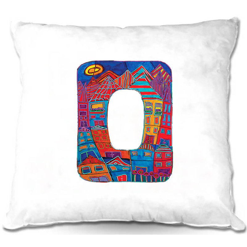 Housse et insert de coussin Couch Alphabet, 16 po x 1 po, O