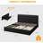 King Upholstered Platform Bed Frame with Headboard & Storage Drawers, Wood Slats Support-7909024-7909028