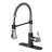  VIBRANTBATH Pull Down Kitchen Faucet, Modern Minimalist Single Handle 3-Function Sprayer Kitchen Sink Faucet with Deck Plate-856708975