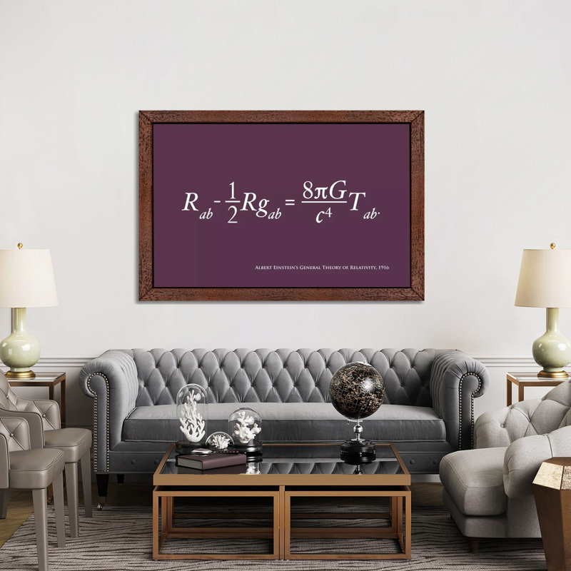Einstein's Theory Of Relativity by Michael Tompsett - Floater Frame Print on Canvas, 101.6 cm H x 66.04 cm W, Brown