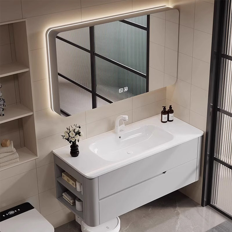 Bathroom cabinet modern simple style, Light Gray