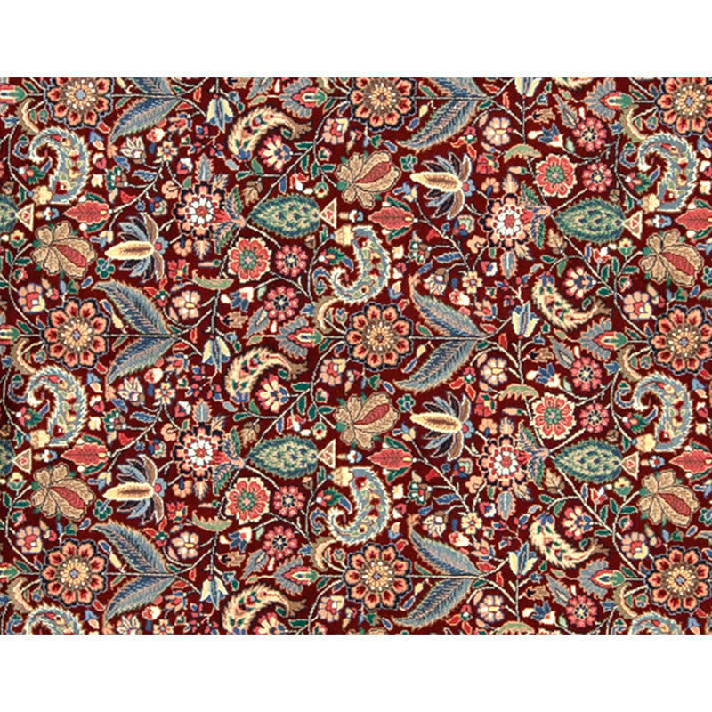 High-Quality Hand-Knotted Wine And Navy Area Rug