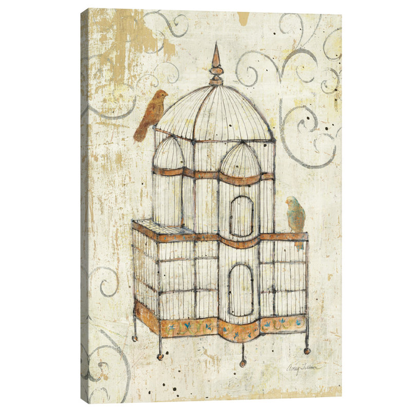 Impression sur toile Birdcage, H 12 po x L 18 po x P 1,5 po, Toile tendue, Pas de tapis