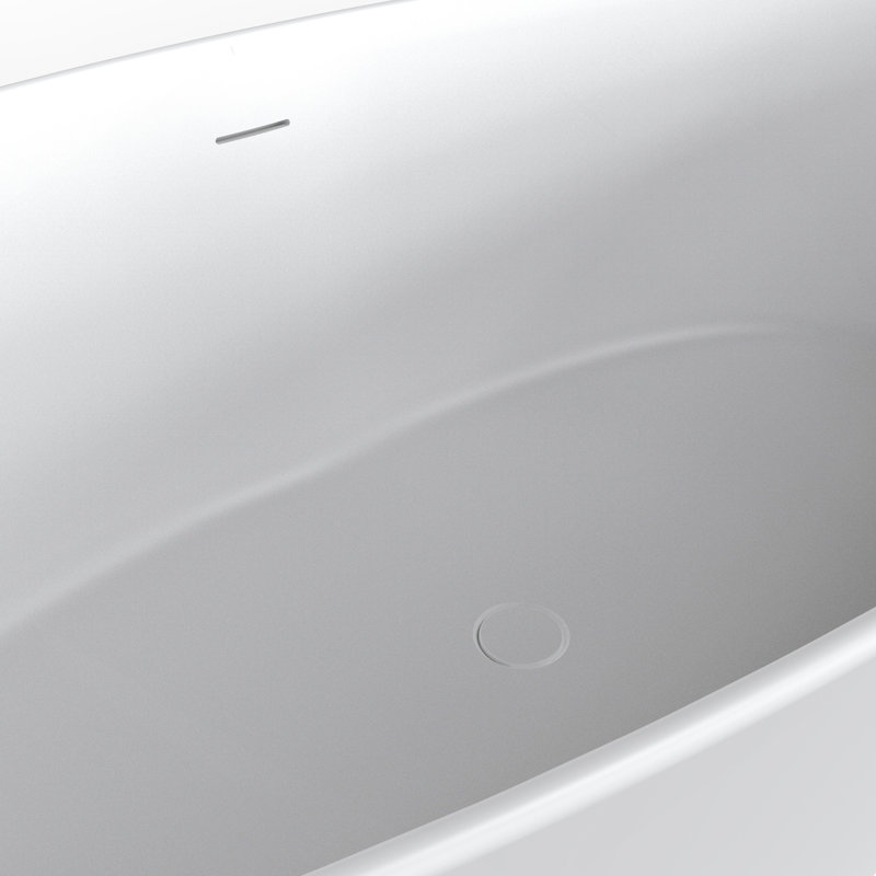 Baignoire de trempage autoportante à surface solide de 66,9 pouces pour salle de bain