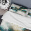 Ensemble d'édredon moderne 4 pièces - Ensemble de literie et coussin décoratif bleu sarcelle et doré-131382795